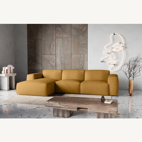 Hudson Nowoczesny narożnik wypoczynkowy z funkcją spania Tkanina Holms 65